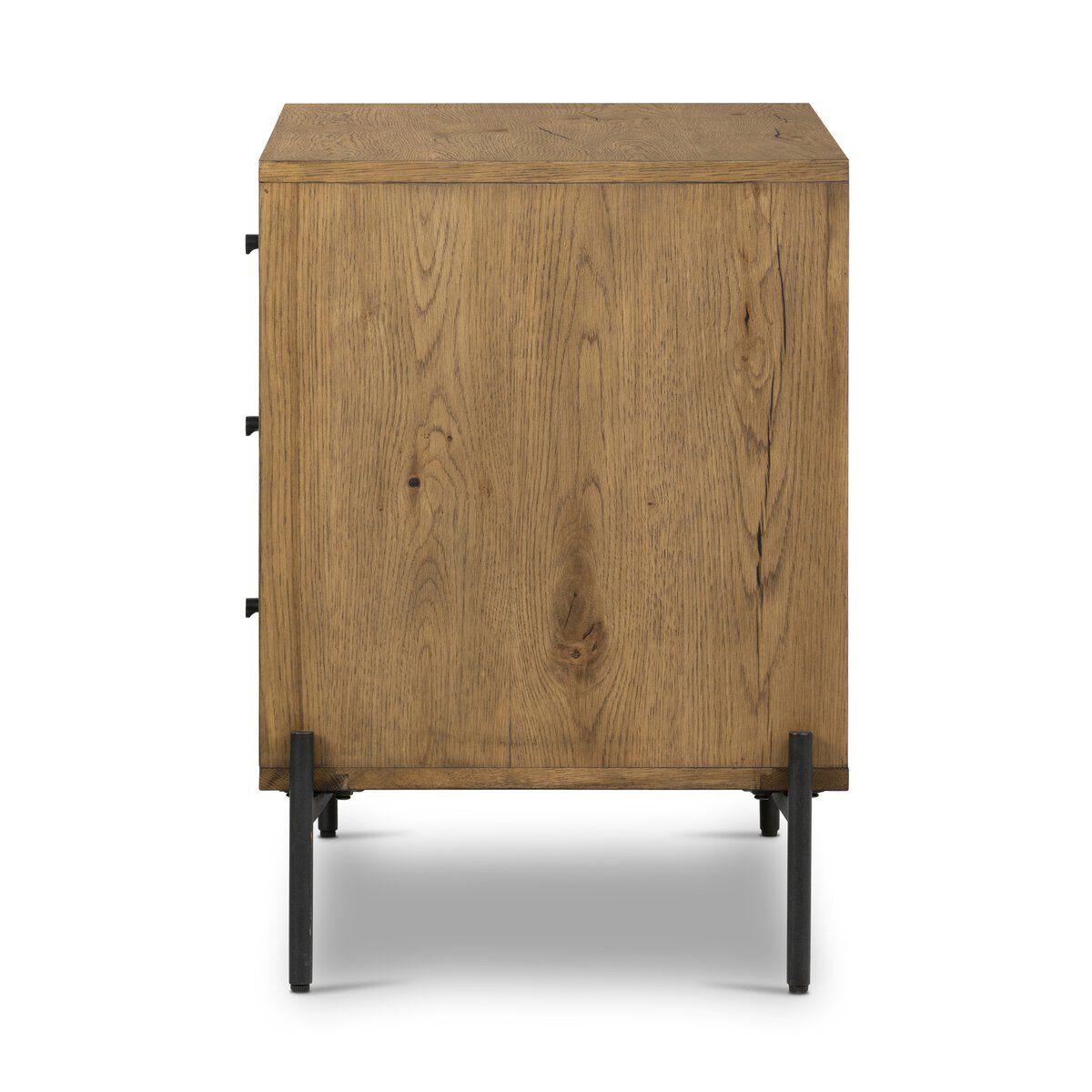 Eaton Large Nightstand, Amber Oak Resin — side view