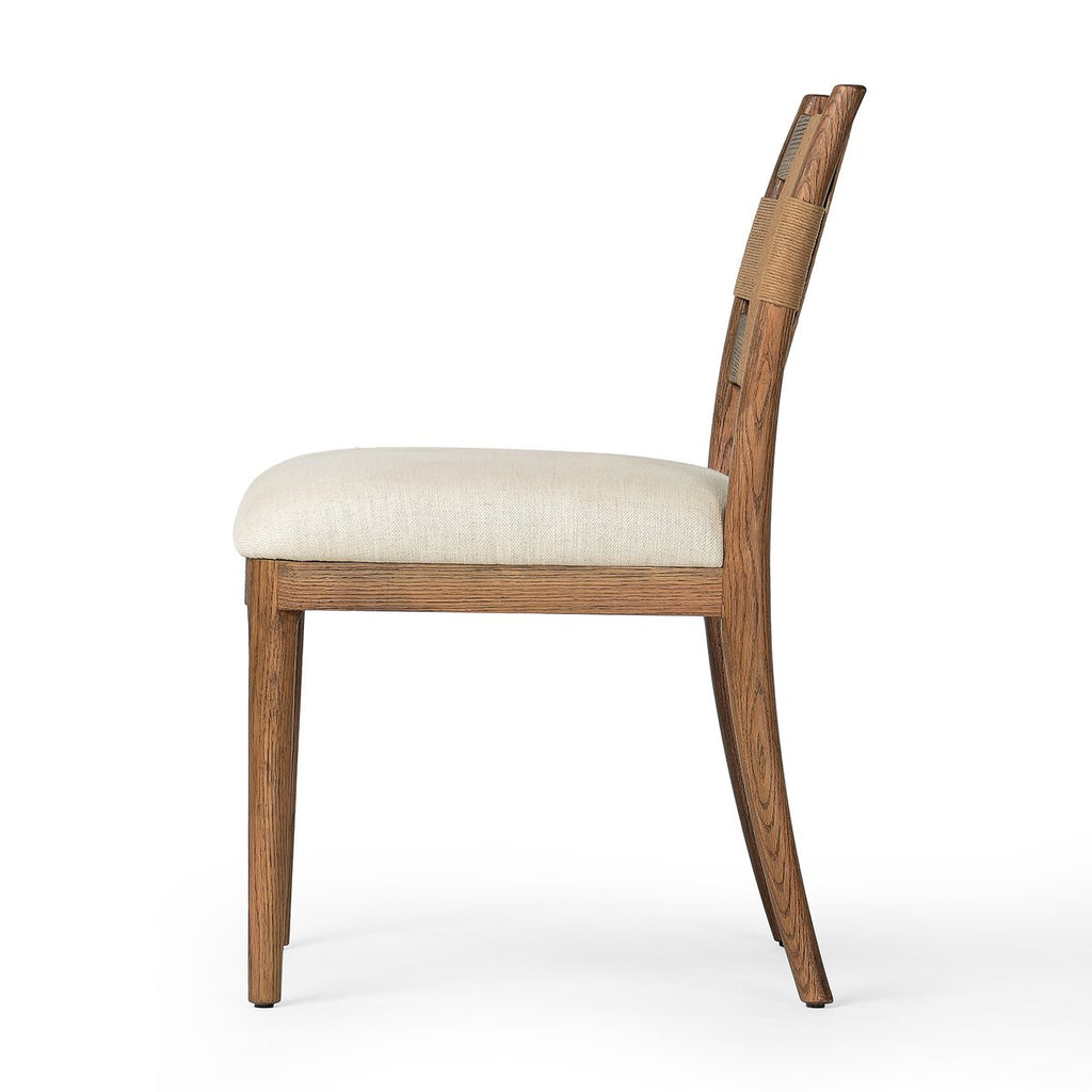 Tova Dining Chair, Bergamo Parchment — side view