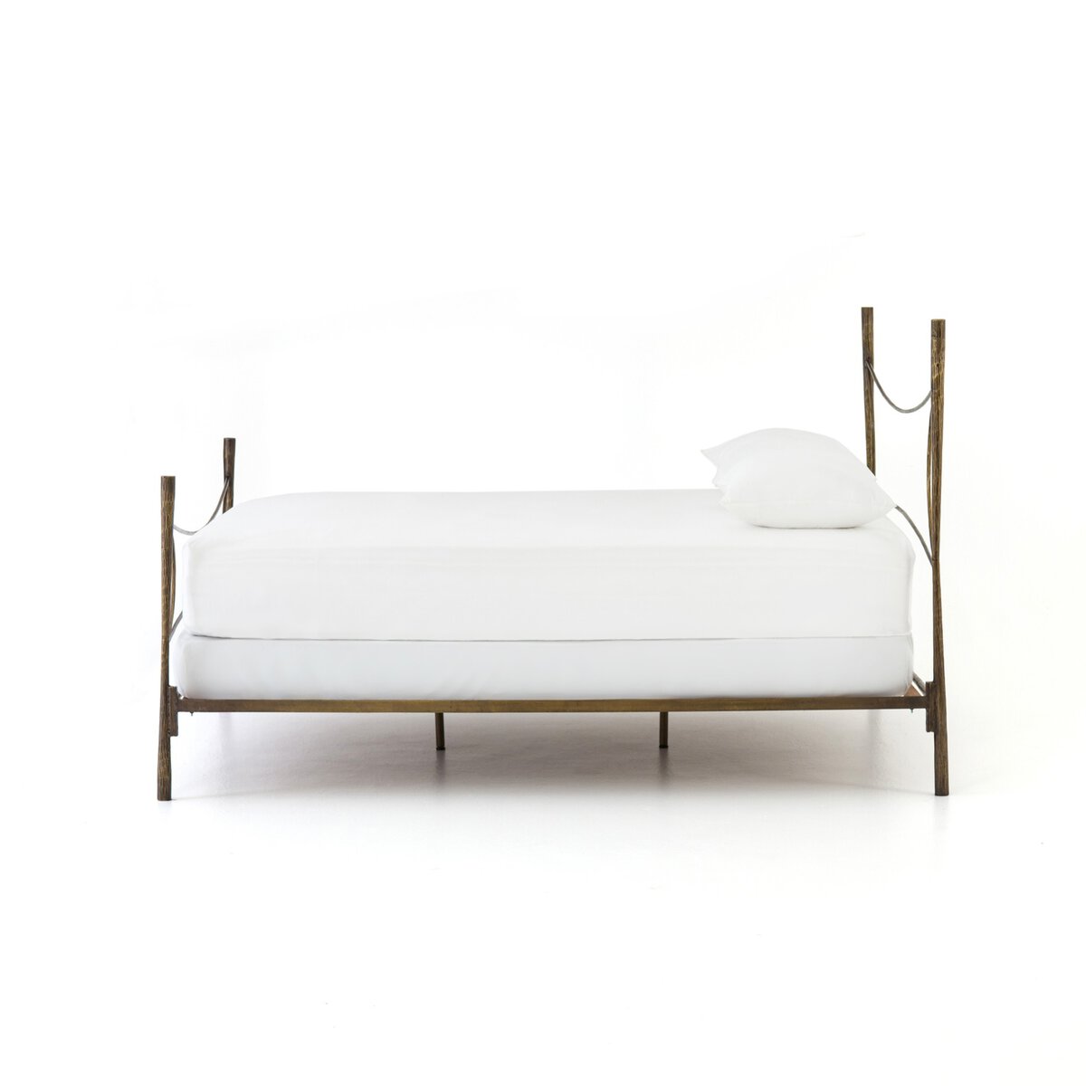 Westwood Bed, Antique Brass — side view