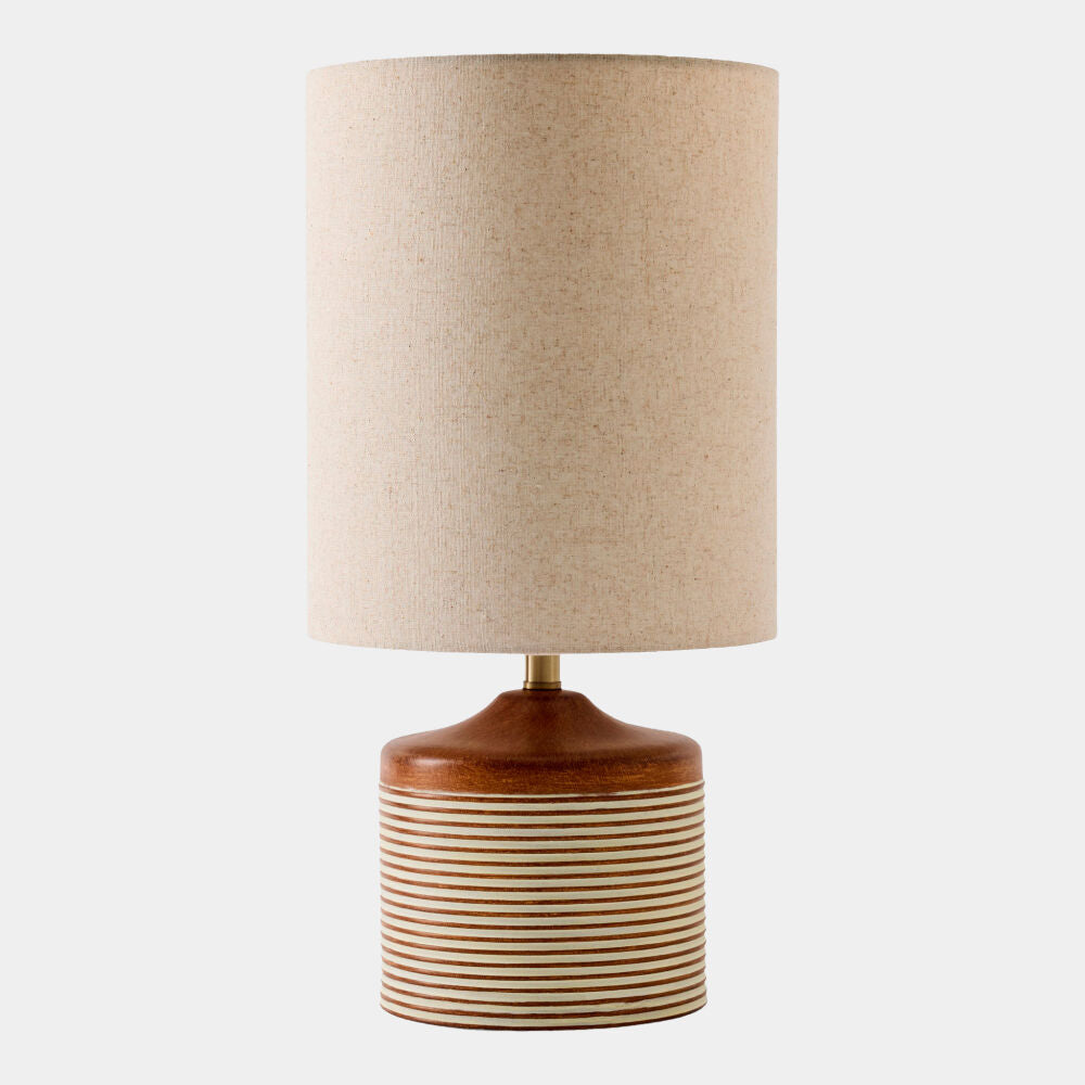 Armen Striped Ceramic Table Lamp, White Stripes