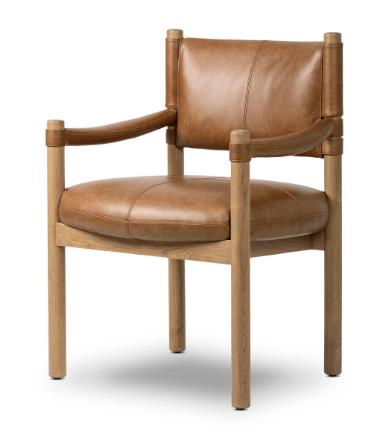 Adaline Dining Armchair, Sonoma Chestnut, angle view