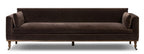 Dark brown velvet sofa
